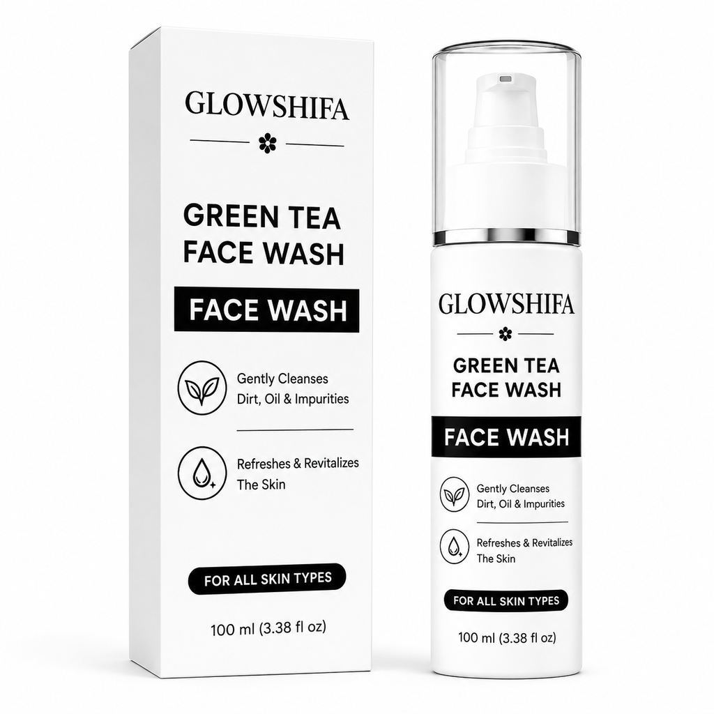 GLOWSHIFA Face Wash, Brightens Dull-Looking Skin, Enhances Radiance, for All Skin Types, 100 ml (Green Tea Facewash)