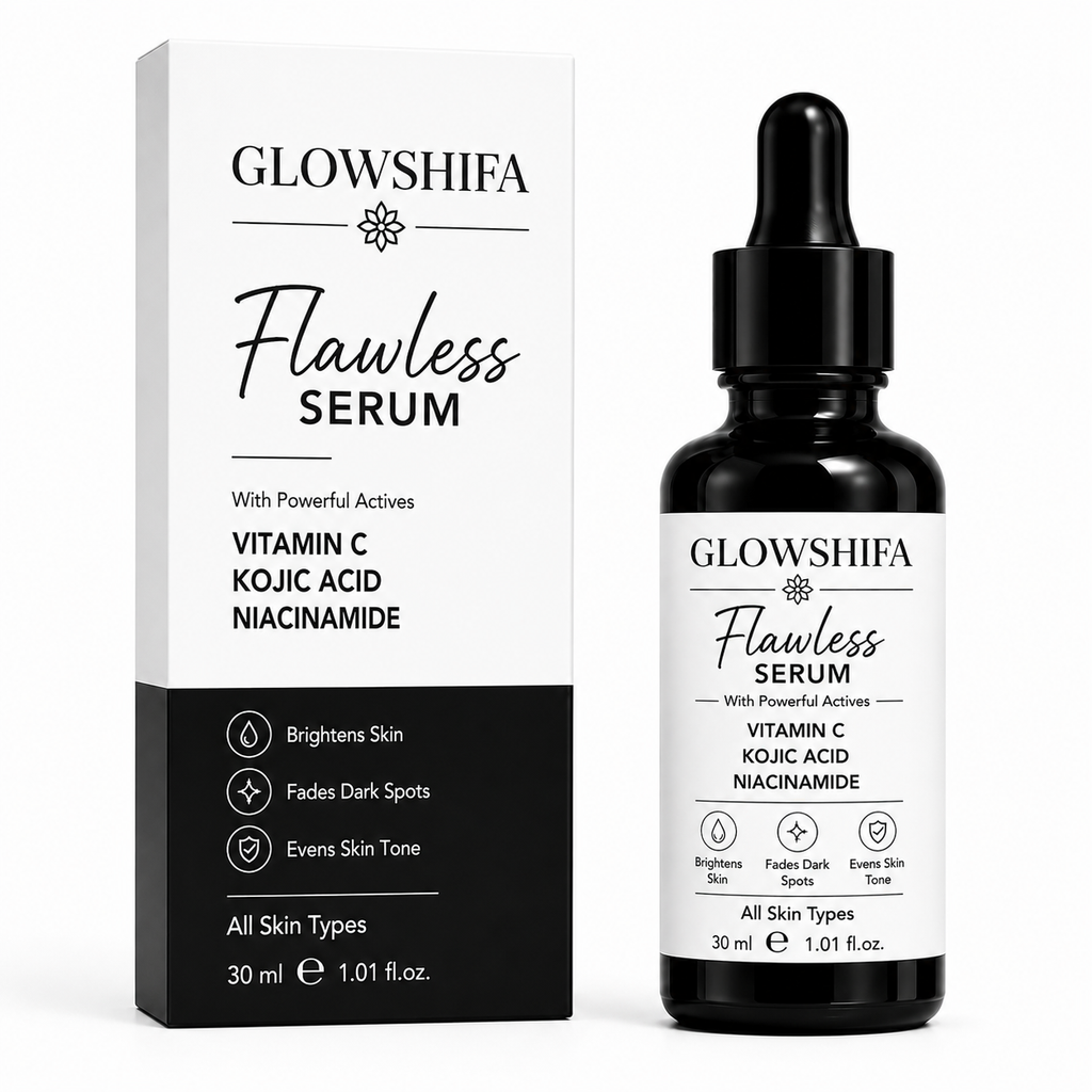 GLOWSHIFA Flawless Serum with Vitamin C, Kojic Acid & Niacinamide | Brightening Face Serum for Dark Spots, Pigmentation & Uneven Skin Tone | Lightweight Daily Glow Serum for All Skin Types | 30 ml