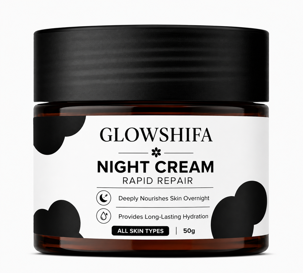 GLOWSHIFA Night Cream Face Cream for All Skin Types, Long-Lasting Hydration, Soft & Supple Skin, 50g