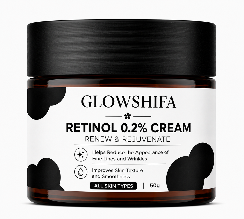GLOWSHIFA Face Cream for All Skin Types, Long-Lasting Hydration, Soft & Supple Skin, 50g (Retinol 0.2% Cream)