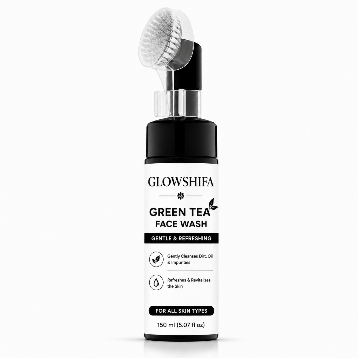 GLOWSHIFA Face Wash, Deep Cleansing & Oil Control, with Natural Green Tea Extract, for All Skin Types, 150 ml (Green Tea Facewash)