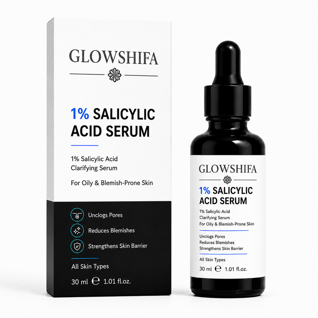 GLOWSHIFA Face Serum, Helps Fight Acne, Calms Redness, Prevents Breakouts, 30 ml (1% Salicylic Acid Serum)