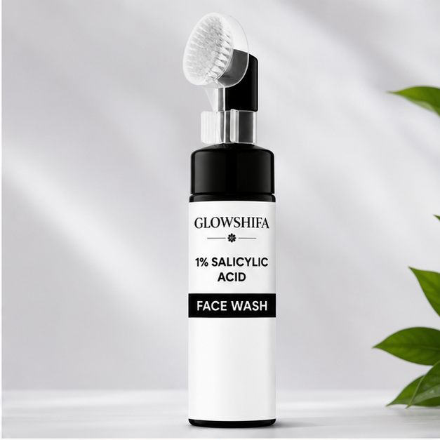 GLOWSHIFA Face Wash, Deep Cleansing & Oil Control, with Natural Green Tea Extract, for All Skin Types, 150 ml (1% Salicylic Acid Facewash)