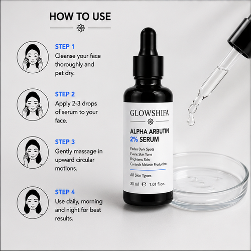 Glowshifa Alpha Arbutin 2% Serum, Revitalizer, Dark Spot & Texture Corrector, 30ml