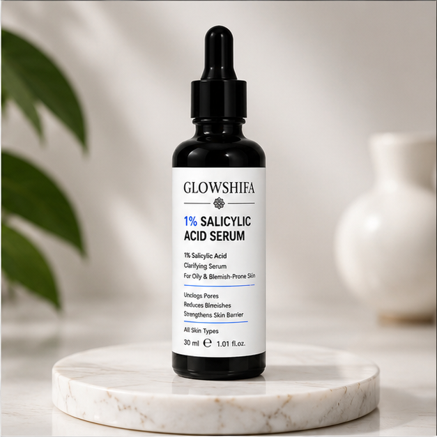 GLOWSHIFA Face Serum, Helps Fight Acne, Calms Redness, Prevents Breakouts, 30 ml (1% Salicylic Acid Serum)