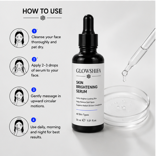 Glowshifa Skin Brightening Face Serum, [ For Skin Whitening & Brightening, 30ml (1.01 fl oz)