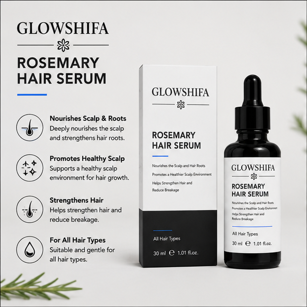 GLOWSHIFA Face Serum, Helps Fight Acne, Calms Redness, Prevents Breakouts, 30 ml (Rosemary Hair Serum)