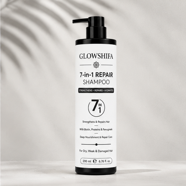GLOWSHIFA Repair Shampoo, Damage Repair, Nourishing, Smoothening, All Hair Types, 200 ml (7 in 1 Repair Shampoo)