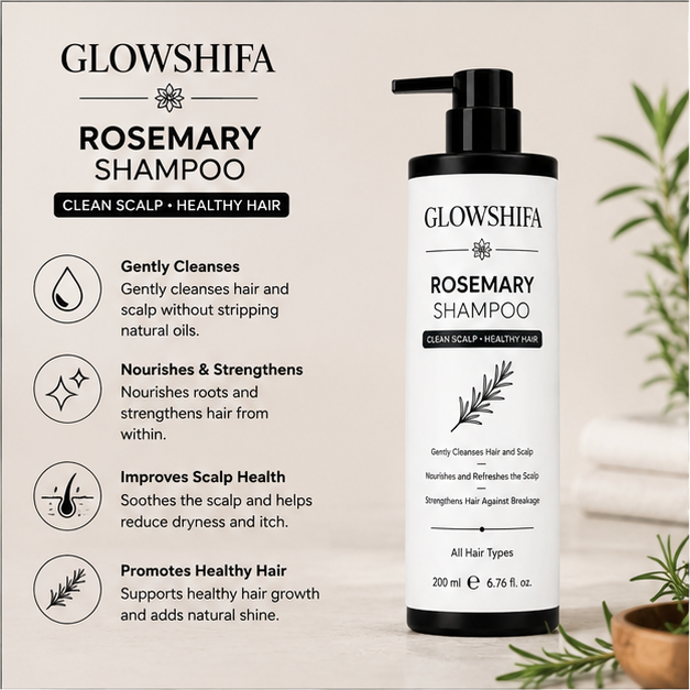 GLOWSHIFA Repair Shampoo, Damage Repair, Nourishing, Smoothening, All Hair Types, 200 ml (Rosemarry Shampoo)