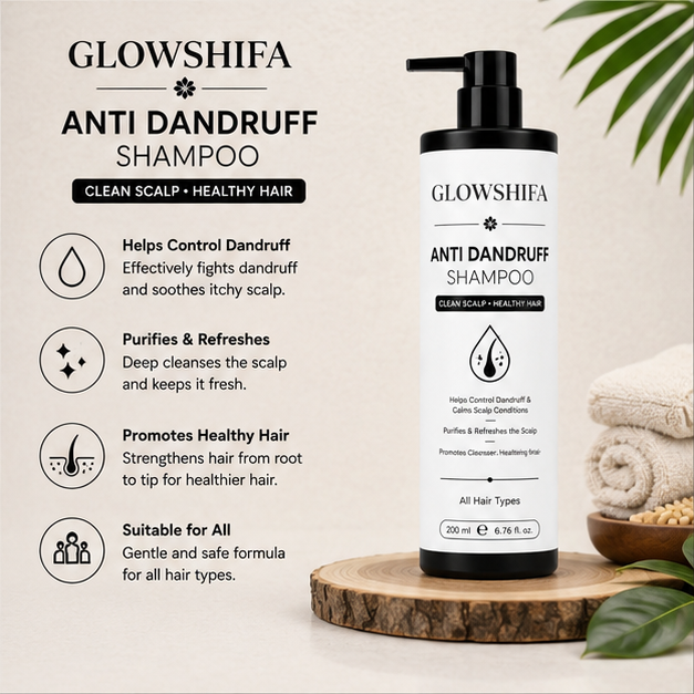 GLOWSHIFA Repair Shampoo, Damage Repair, Nourishing, Smoothening, All Hair Types, 200 ml (Anti Dandruff Shampoo)