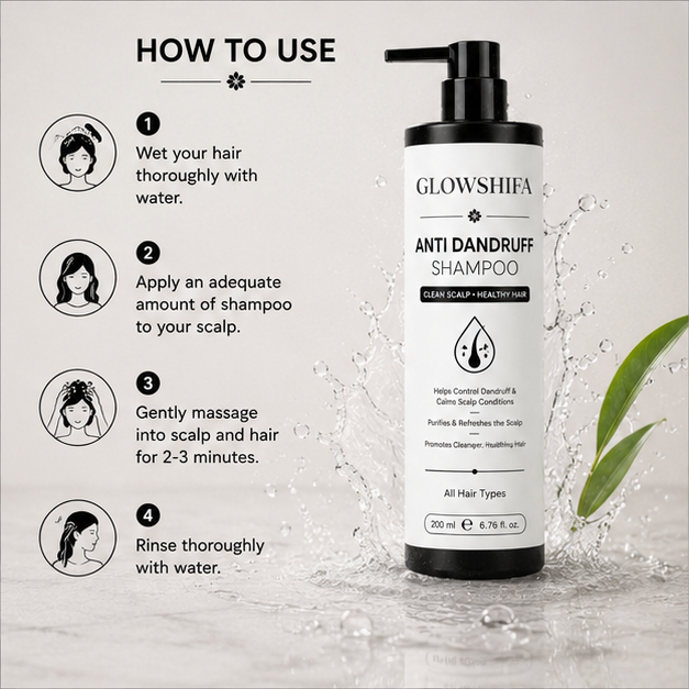 GLOWSHIFA Repair Shampoo, Damage Repair, Nourishing, Smoothening, All Hair Types, 200 ml (Anti Dandruff Shampoo)