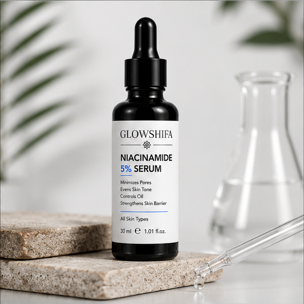 Glowshifa Niacinamide 5% Serum for Face with Zinc PCA, Helps Improve Skin Texture & Control Oil, Lightweight Daily Use Serum, 30ml