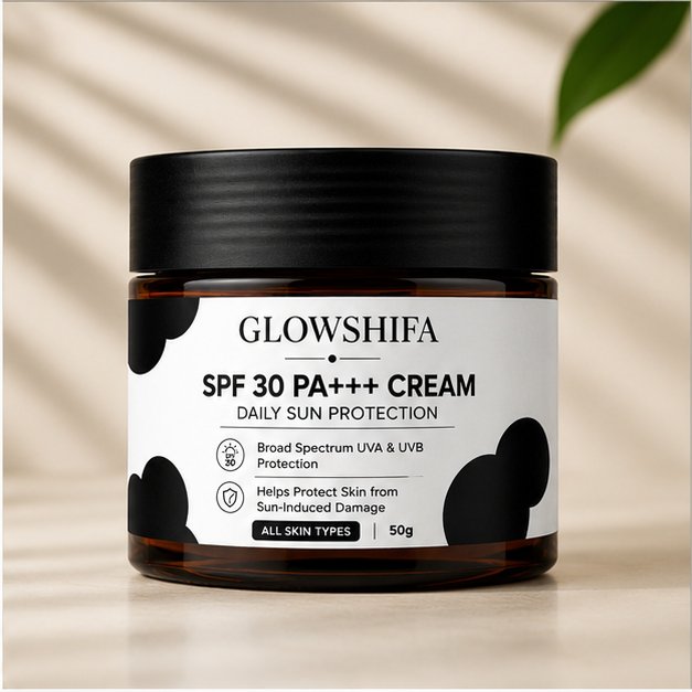 GLOWSHIFA Face Cream for All Skin Types, Long-Lasting Hydration, Soft & Supple Skin, 50g (SPF 30 PA+++ Cream)