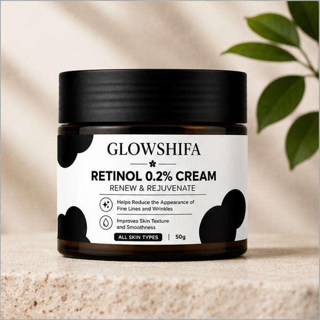 GLOWSHIFA Face Cream for All Skin Types, Long-Lasting Hydration, Soft & Supple Skin, 50g (Retinol 0.2% Cream)