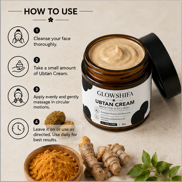 GLOWSHIFA Face Cream for All Skin Types, Long-Lasting Hydration, Soft & Supple Skin, 50g (UBTAN Cream)