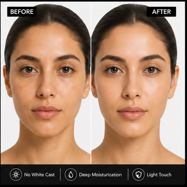 Glowshifa Sunscreen SPF 50 PA++++, Broad Spectrum UVA/UVB, Lightweight Gel Formula, No White Cast, Matte Finish, All Skin Types (50GM)